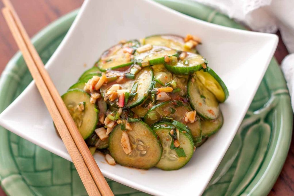 Hunan Style Smacked Cucumber Pickles Recipe 1024x683